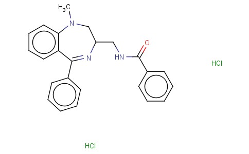 1-METHYL-2-BENZOYLAMINOMETHYL-5-PHENYL-1H-2,3-DIHYDRO-1,4-BENZODIAZEPI NE DIHYDROCHLORIDE